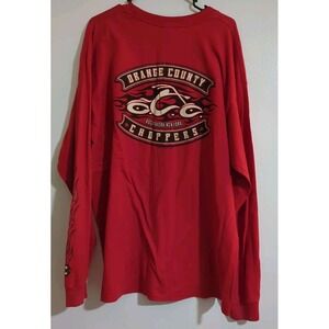 Orange County Choppers Shirt  XL Red Motorcycle Biker Long sleeve Rock Tavern NY